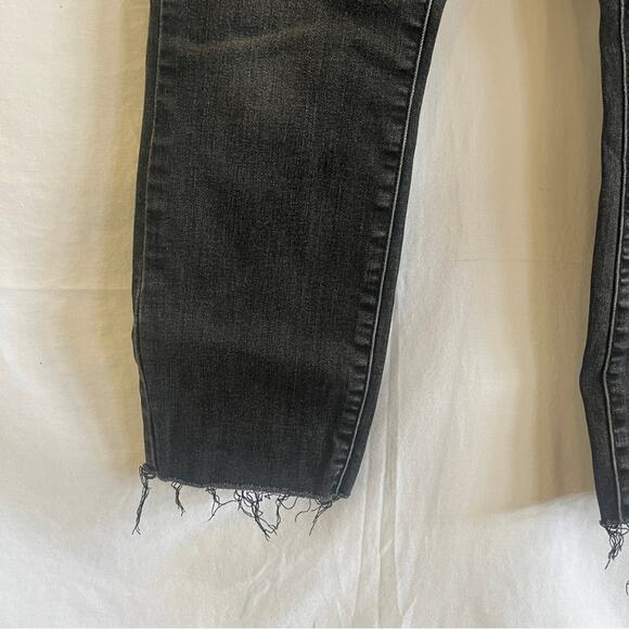 Lauren Conrad Black Skinny Denim Jeans Womens Size 10 Raw Hem Stretch Basic - Picture 2 of 11